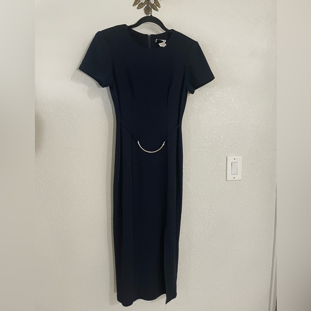 Vintage Navy Blue Dress with high slit